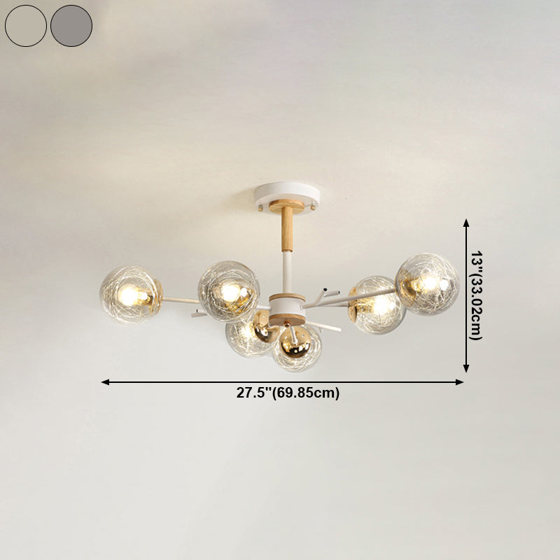 Glass Modern Chandelier Lighting Minimalistic Suspension Light for Dining Room