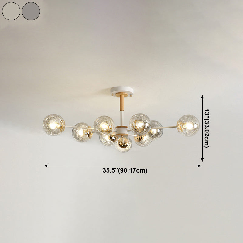 Glass Modern Chandelier Lighting Minimalistic Suspension Light for Dining Room