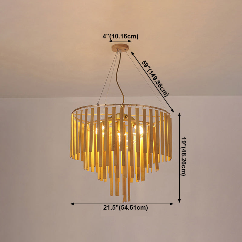 Minimalist Bamboo Pendant Lighting Fixture Dining Room Ceiling Chandelier