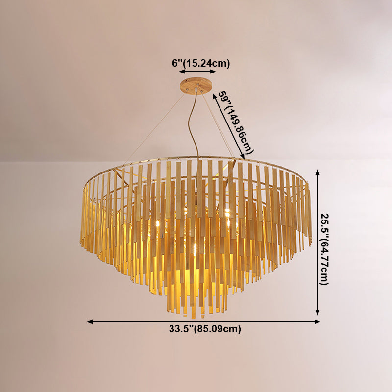 Minimalist Bamboo Pendant Lighting Fixture Dining Room Ceiling Chandelier