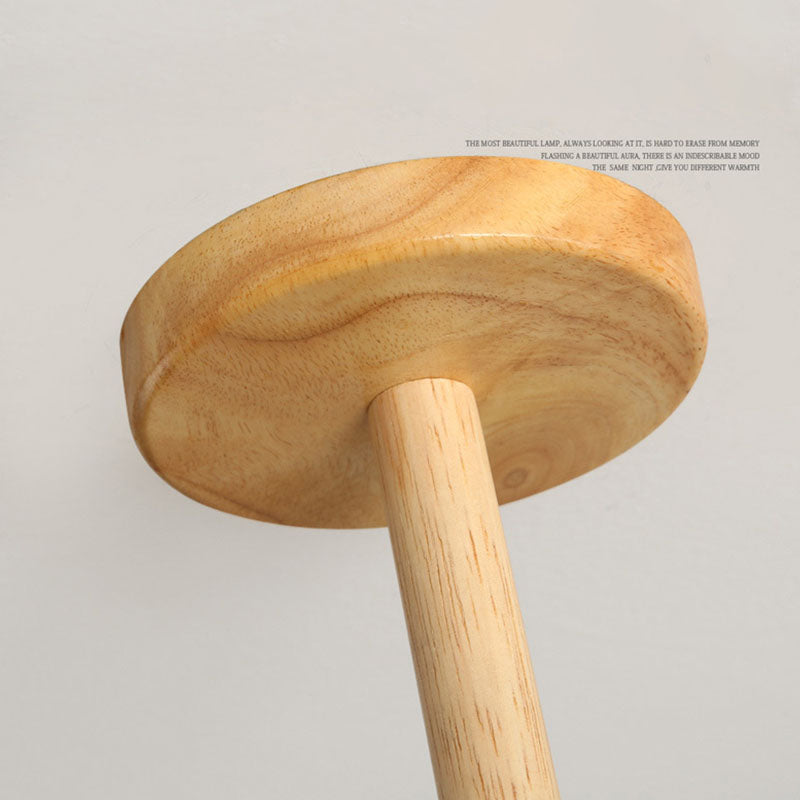 Modern Ceiling Lamp Simplicity Wooden Bedroom Chandelier with White Glass Shade