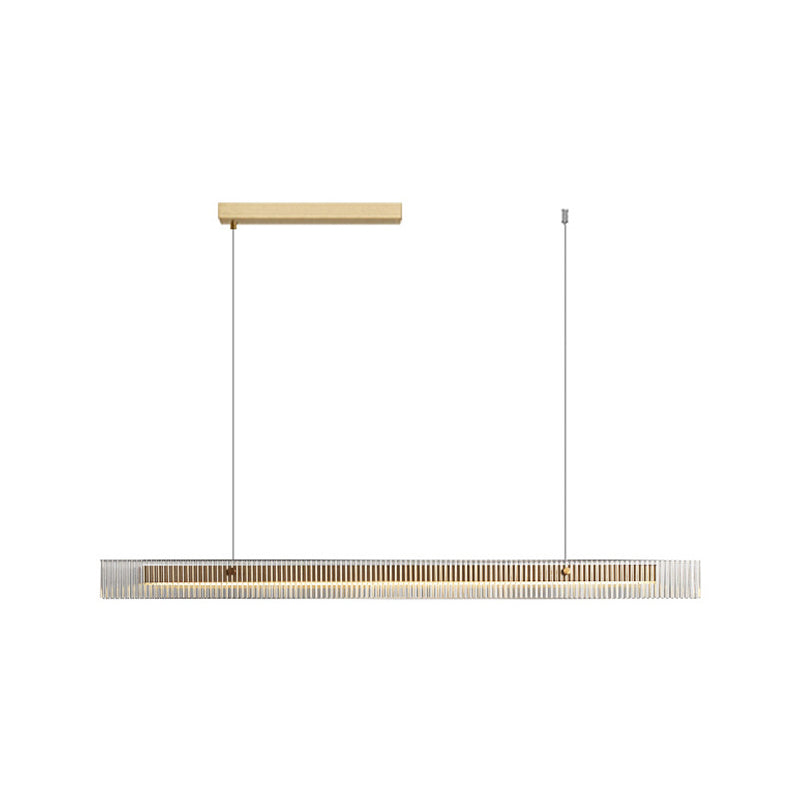 Modern Simple Island Pendant Rectangular Shaped Metal 1 Light Island Light for Restaurant