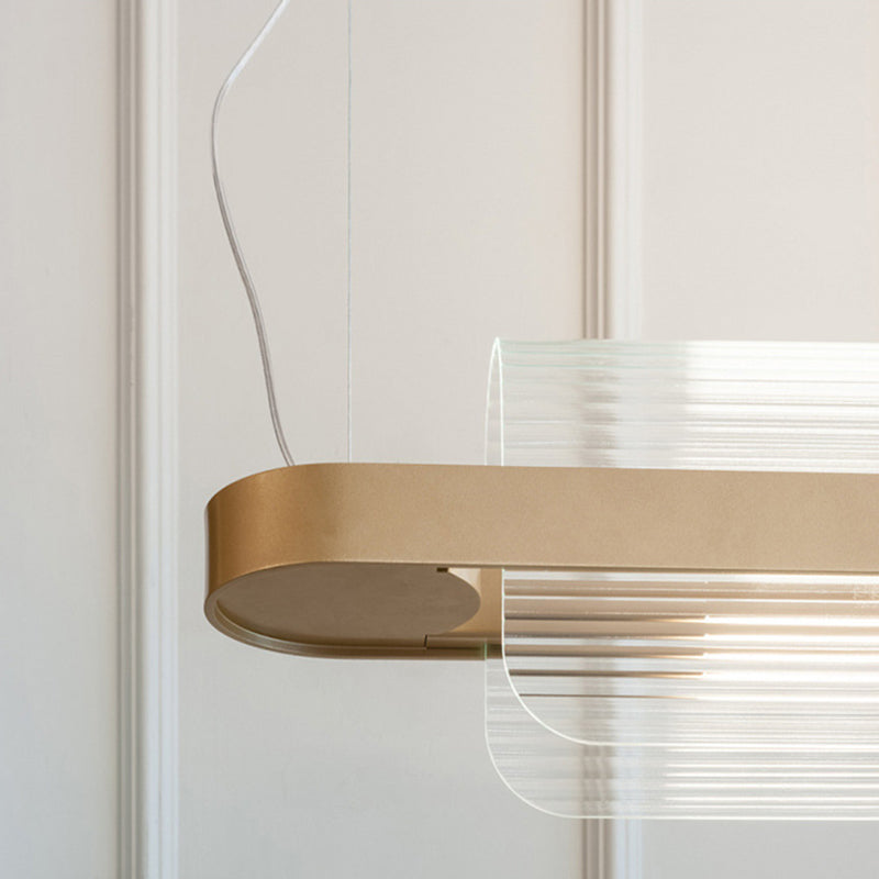 Modern Style Island Pendant Acrylic 1 Light Island Light in Gold for Restaurant