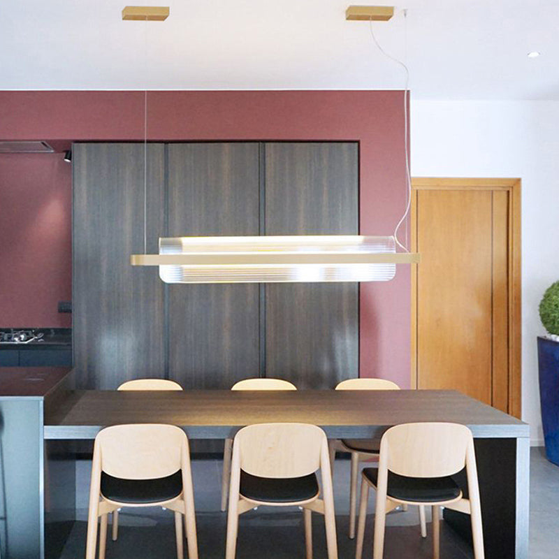 Modern Style Island Pendant Acrylic 1 Light Island Light in Gold for Restaurant