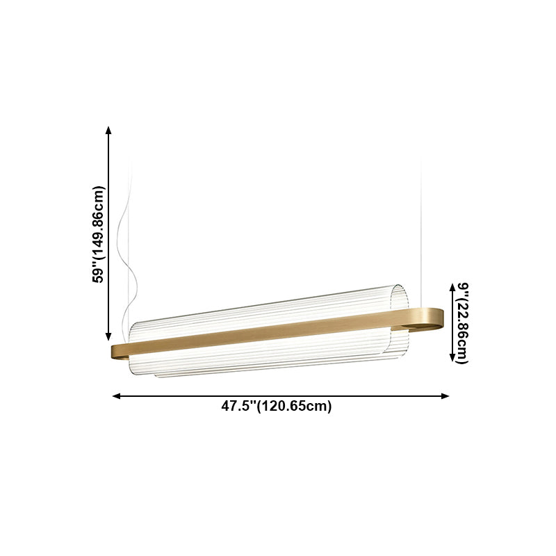 Modern Style Island Pendant Acrylic 1 Light Island Light in Gold for Restaurant