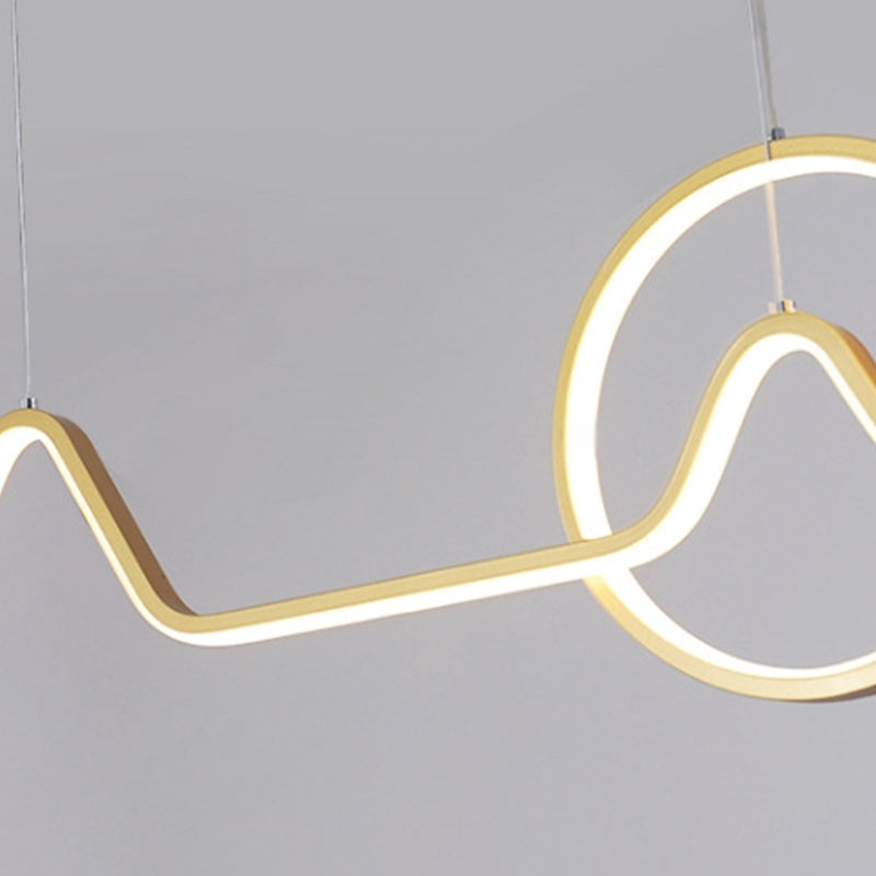 Estilo moderno lineal isla colgante de metal simple luz de metal para restaurante