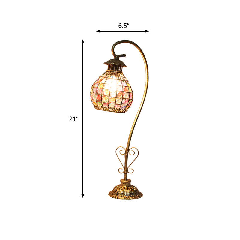 1 cabezal de mesa de metal lámpara vintage rojo/rosa/cúpula amarilla/globo/cilindro sala de estar iluminación con brazo curvo