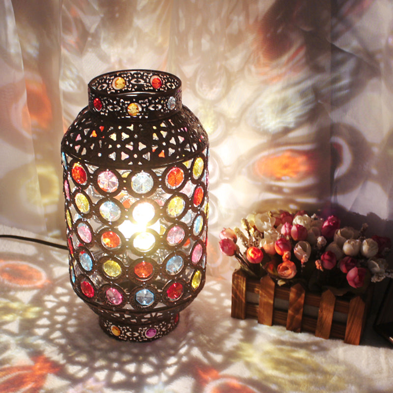 1 lampe de table de nuit à lanterne légère