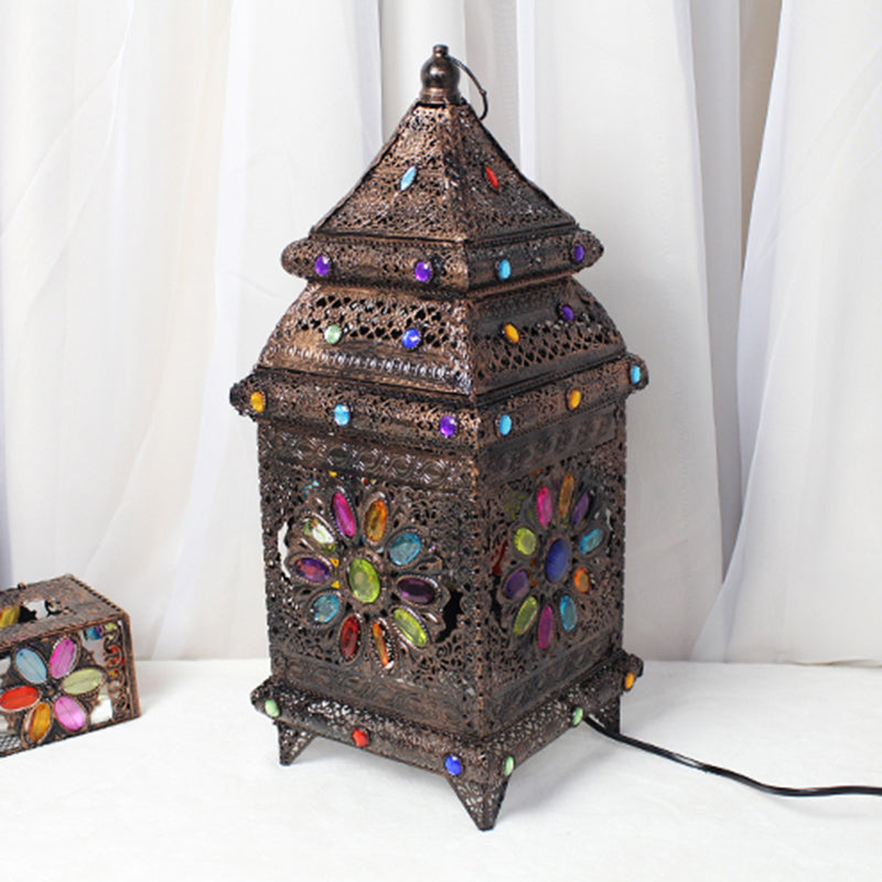 LANTERNE CHAMBRE NIGHT Table Lighting Bohemian Metal 1 Bulbe Bronze Nightstand