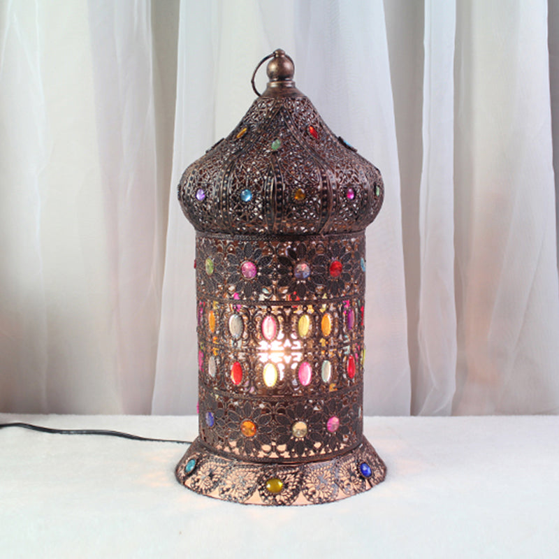 Illuminazione da comodino per camera da letto vuota, lampada da comodino in metallo boemo, 1 lampadina, in bronzo