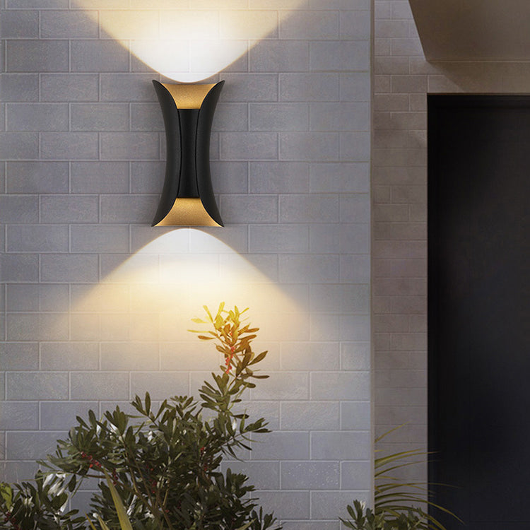 2-Light Curved Wall Sconce Lights Contemporary Style Metal Wall Mounted Lights