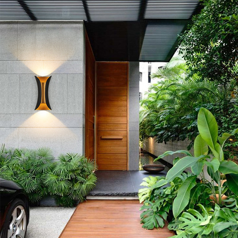 2-Light Curved Wall Sconce Lights Contemporary Style Metal Wall Mounted Lights