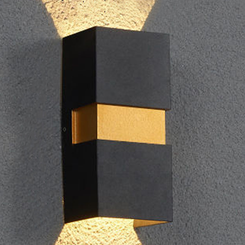 Luces de apliques de pared rectangulares de 2 luces Estilo contemporáneo de lavadora de pared de metal