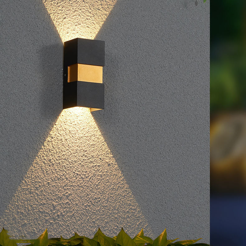 Luces de apliques de pared rectangulares de 2 luces Estilo contemporáneo de lavadora de pared de metal