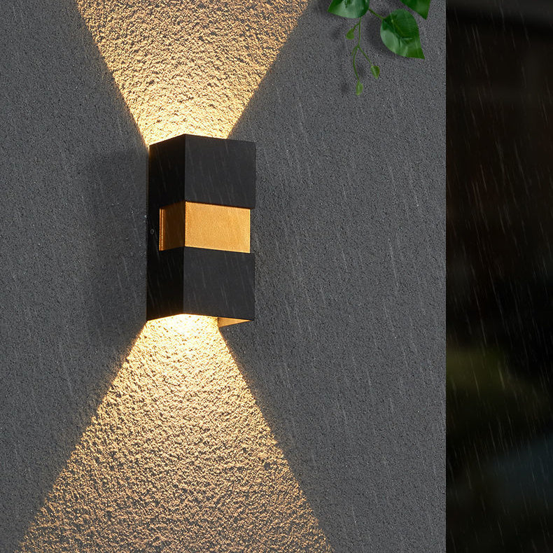 Luces de apliques de pared rectangulares de 2 luces Estilo contemporáneo de lavadora de pared de metal