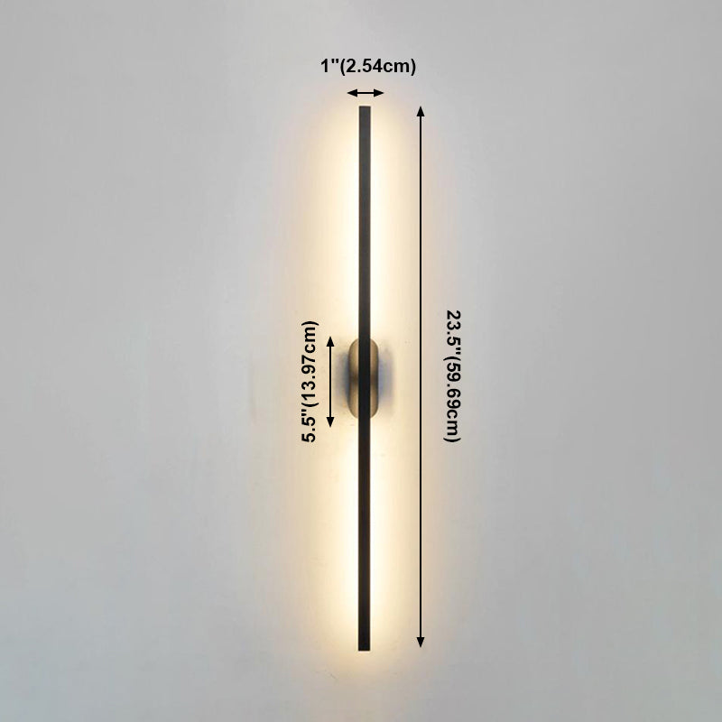 Zeitgenössischer Stil gerade Wandleuchten Metall 1 Leuchtet LED Wandhalterung in Schwarz