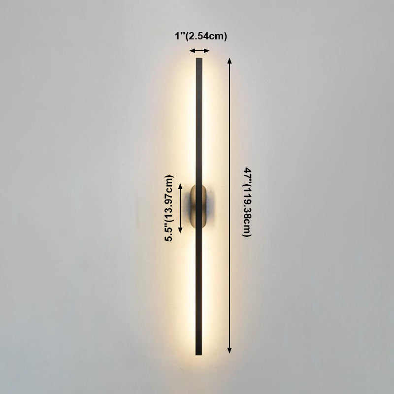 Zeitgenössischer Stil gerade Wandleuchten Metall 1 Leuchtet LED Wandhalterung in Schwarz