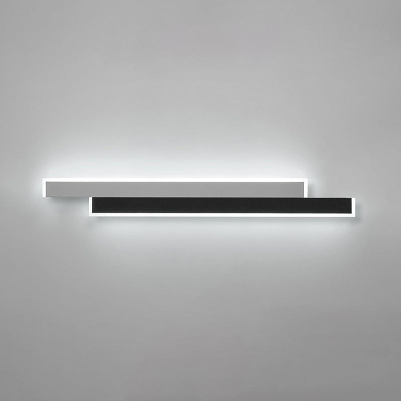 Contemporary Style Linear Wall Light Fixtures Metal 2 Lights Led Wall Mount Lamp