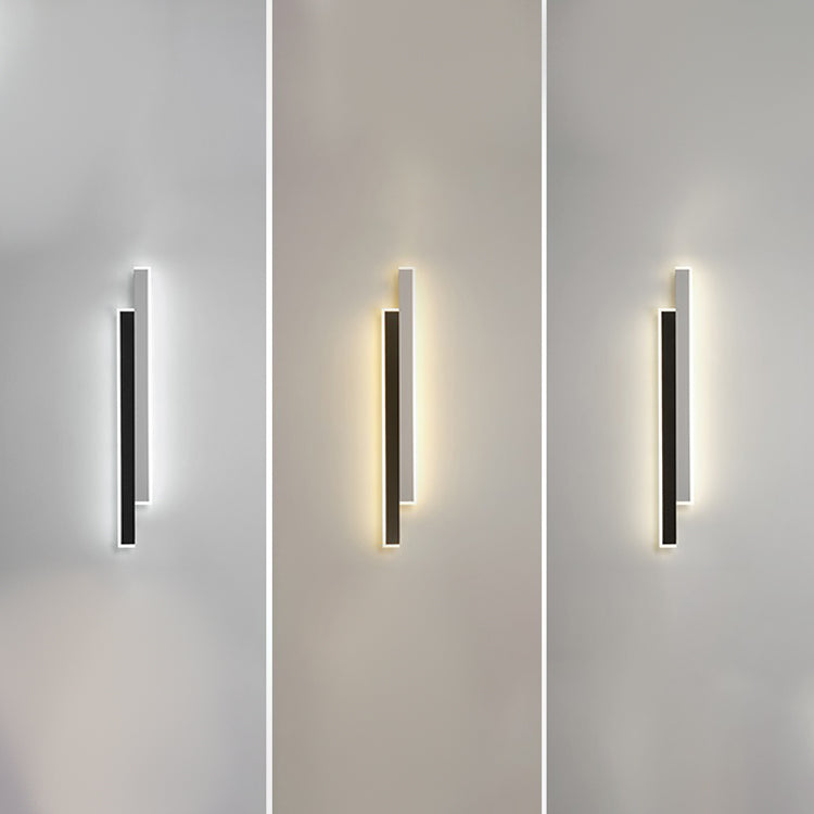 Contemporary Style Linear Wall Light Fixtures Metal 2 Lights Led Wall Mount Lamp