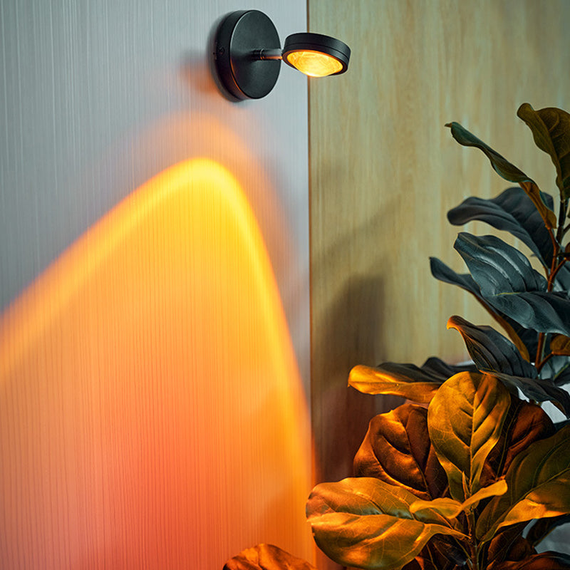 Moderne stijl Ronde gevormde LED-wandlamp metalen 1-licht wandverlichtingsideeën