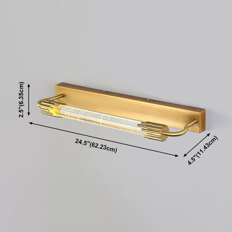 Geometric Shade 1-Light Mirror Wall Sconce Modern Style Crystal Wall Mount Light Fixture in Brass