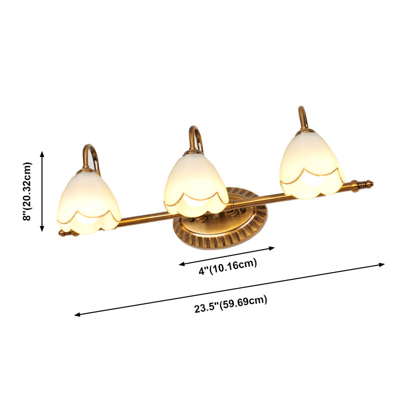 Luces múltiples de la pared de sombra única iluminación de vidrio americano espejo de la pared de la pared lámpara de la pared