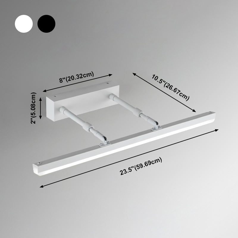 1-Light Metal Linear Mirror Wall Lighting Modern Style Wall Mounted Light Fixture