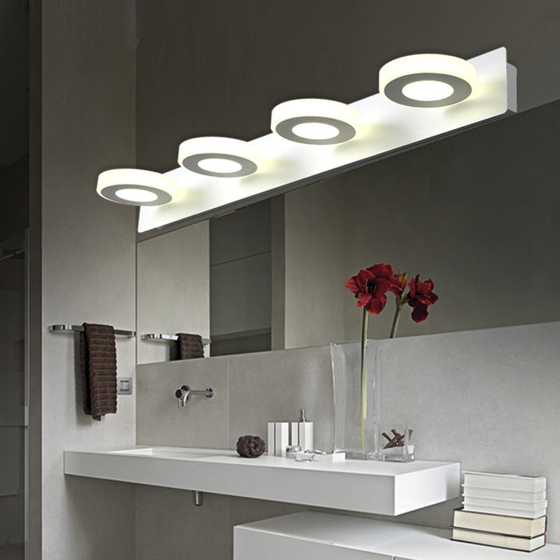 Multi Lights Round Shade Wall Lighting Modern Metal Wall Mounted Light Fixture in White