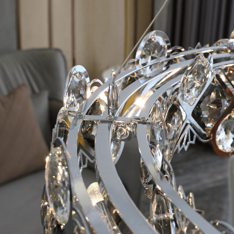 Contemporary Minimalism Chandelier Crystal Geometric Pendant Light for Dining Room