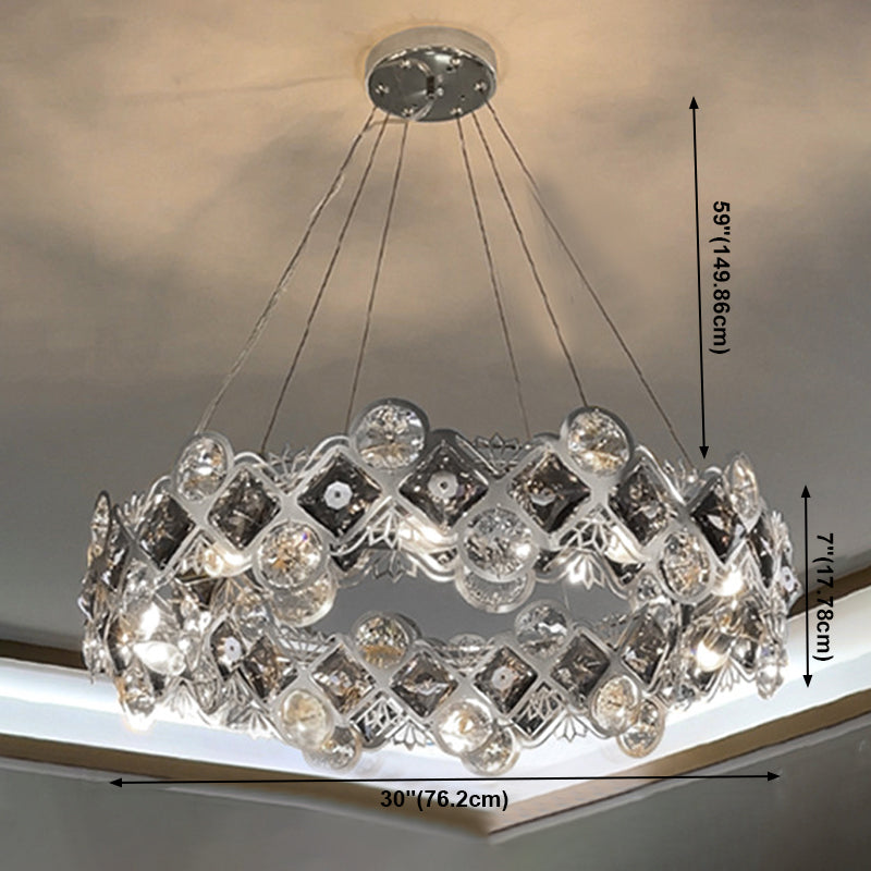 Contemporary Minimalism Chandelier Crystal Geometric Pendant Light for Dining Room