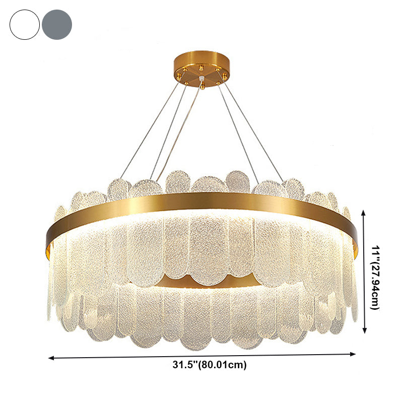 Modern Nordic LED Hanging Light Glass Geometric Chandelier for Living Room