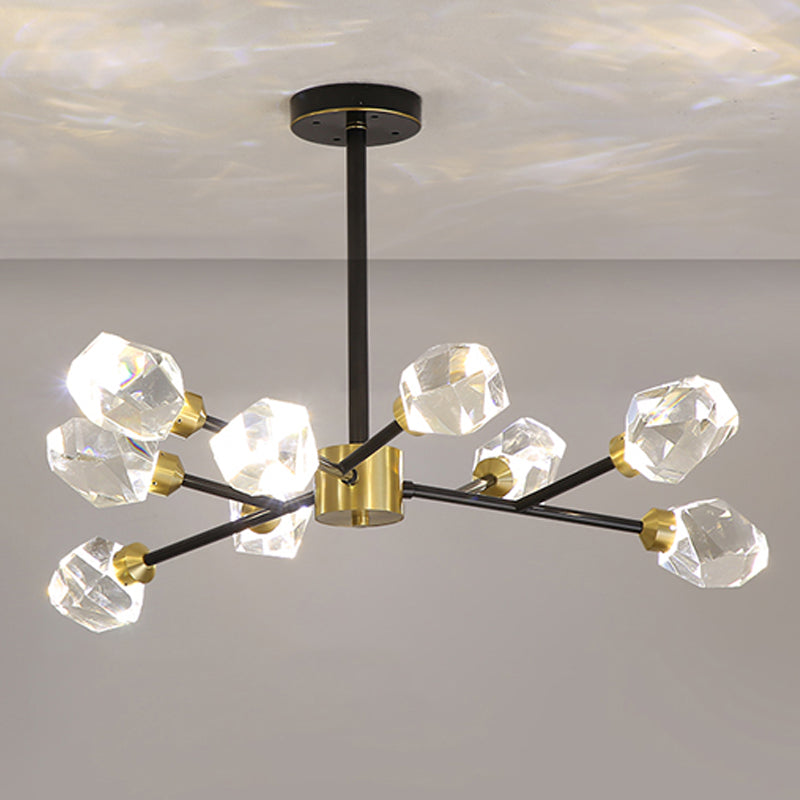Modern Luxury LED Pendant Light Metal Indoor Chandelier with Crystal Shade