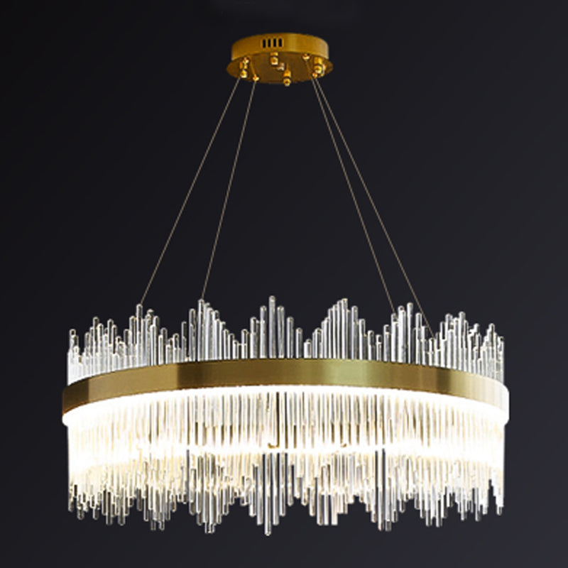 Modern Artistic LED Pendant Light Crystal Circular Chandelier for Living Room
