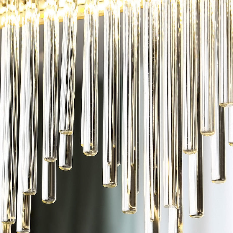 Modern Artistic LED Pendant Light Crystal Circular Chandelier for Living Room