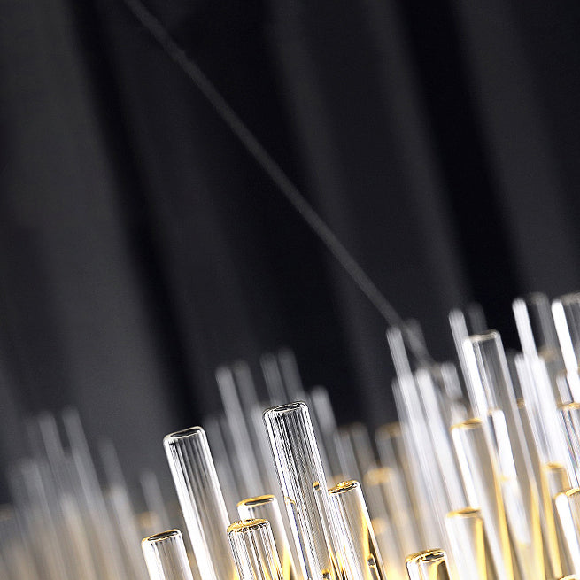 Modern Artistic LED Pendant Light Crystal Circular Chandelier for Living Room