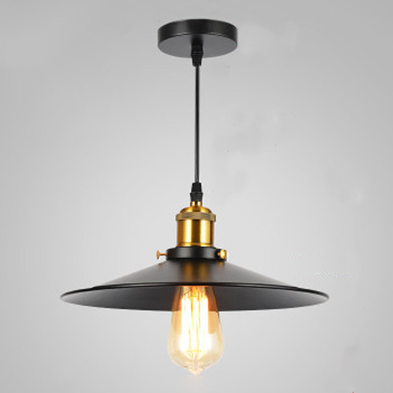 Forma industriale a forma di chiodo in metallo appeso 1 lampada a sospensione leggera in nero per ristorante