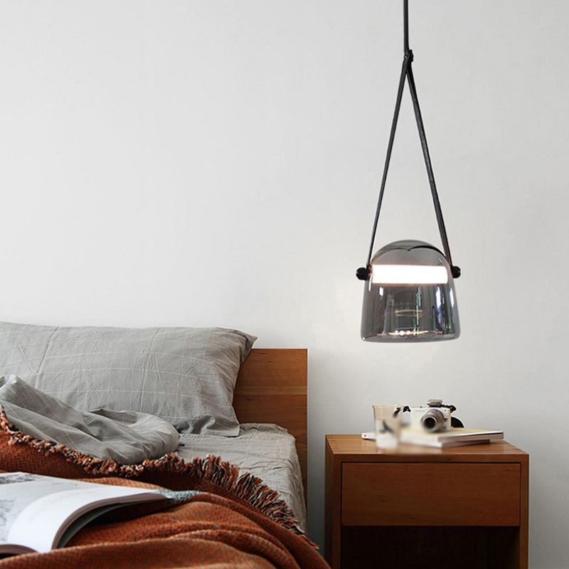 Light a sospensione geometrica a pendente a led artistica moderna con tonalità di vetro