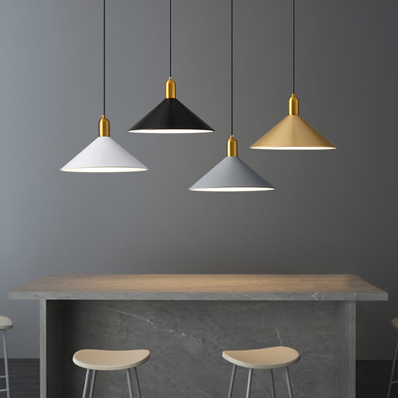 Elektroplate ijzerhanglamp in moderne creatieve stijl taps toelopend indoor hanglampje
