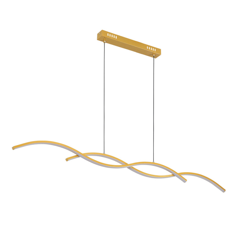 Dining Room LED Island Light Modern Style Kitchen Bar LED Wavy Dining Pendant Lamp