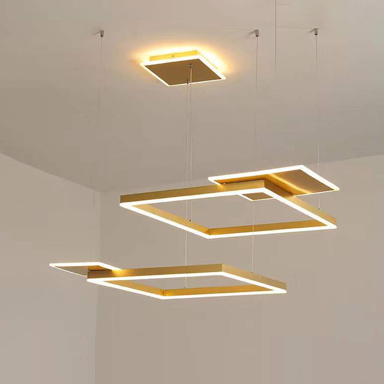 Modern Chandelier Light Fixtures 5-Light Hanging Pendant Lamps with White Acrylic Shade