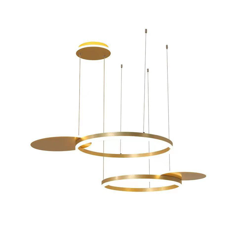 Modern Chandelier Light Fixtures 5-Light Hanging Pendant Lamps with White Acrylic Shade