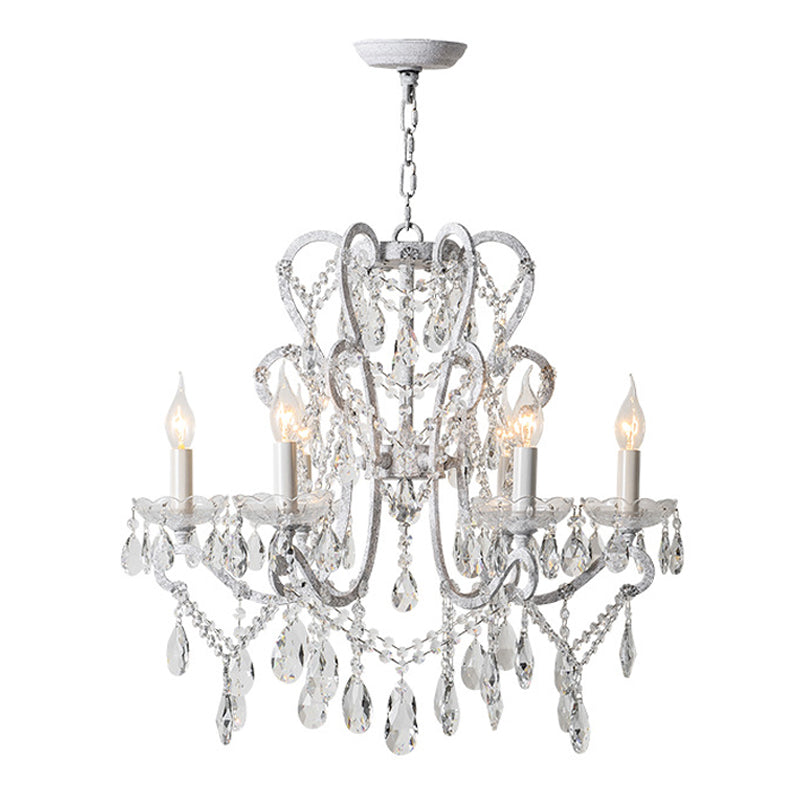 American Style Candle Chandelier Light Fixtures Multi-Head Hanging Pendant Lamps with Crystal
