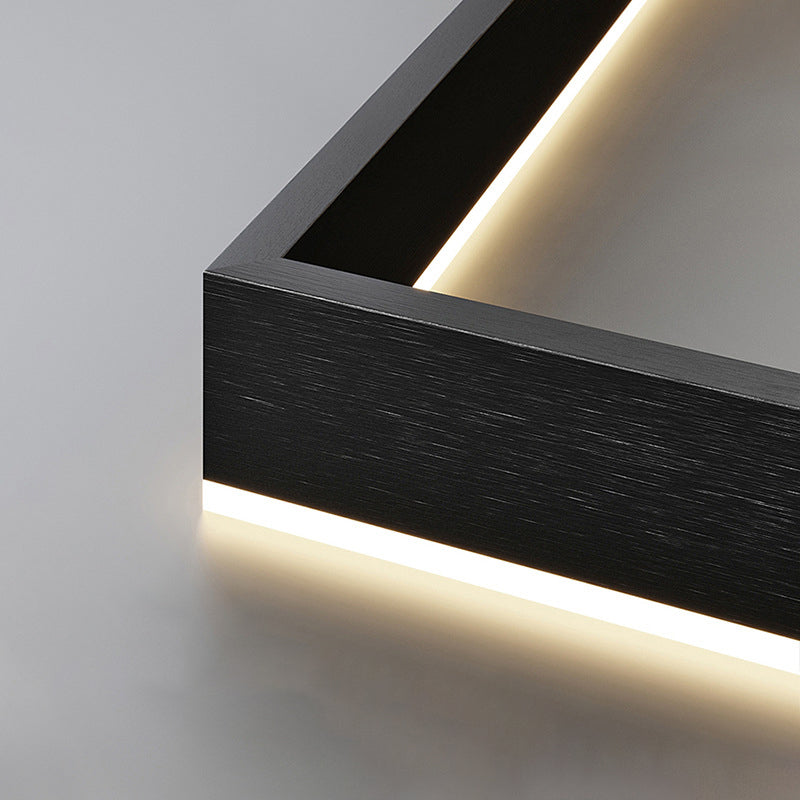 Candelera de araña de metal moderna Candelera cuadrada de múltiples capas en negro para sala de estar