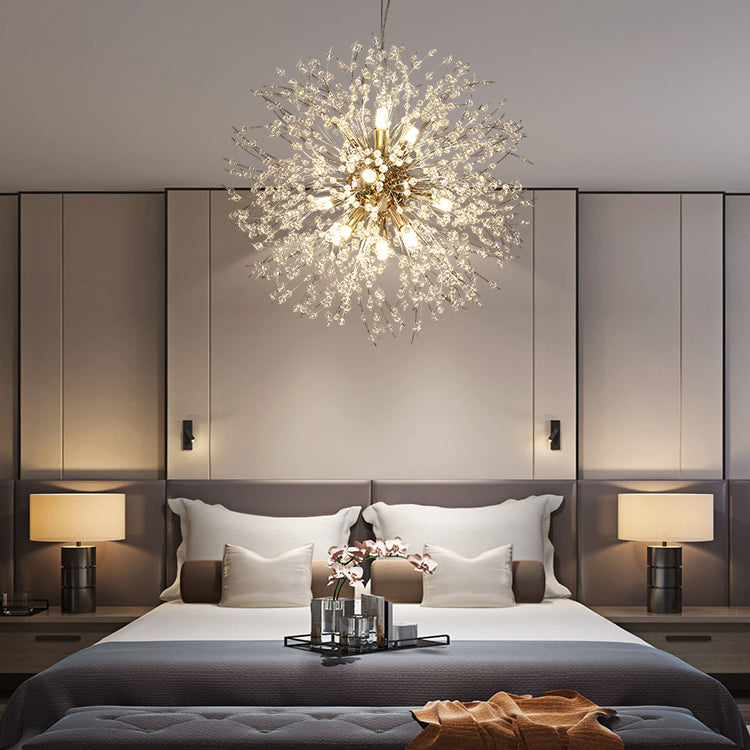 Glowworm Chandelier Light Fixtures Modern Multi-Head Hanging Pendant Lamps for Living Room