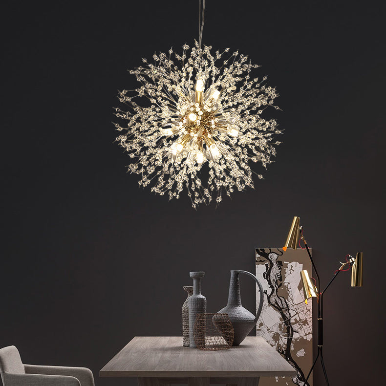 Glowworm Chandelier Light Fixtures Modern Multi-Head Hanging Pendant Lamps for Living Room