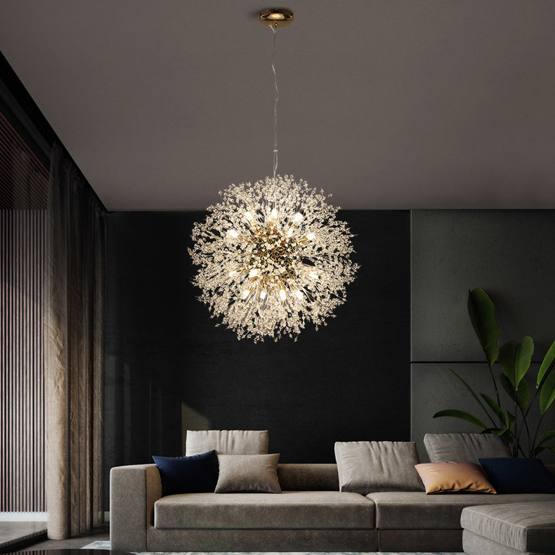 Glowworm Chandelier Light Fixtures Modern Multi-Head Hanging Pendant Lamps for Living Room