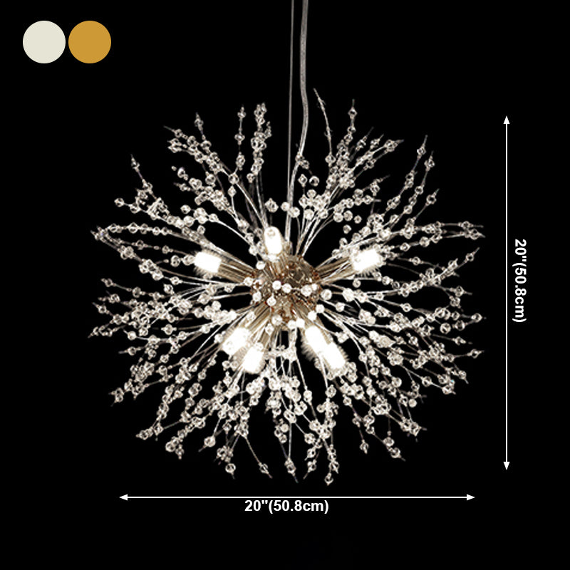 Glowworm Chandelier Light Fixtures Modern Multi-Head Hanging Pendant Lamps for Living Room