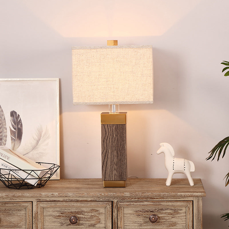 Modernist 1 Glühbirnen -Taskleuchten Flacher rechteckiger Nachttischlampe mit Stoffton