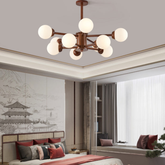 Lámparas de lámpara de lámpara de globo modernas lámparas colgantes colgantes de múltiples cabezas con sombra de vidrio