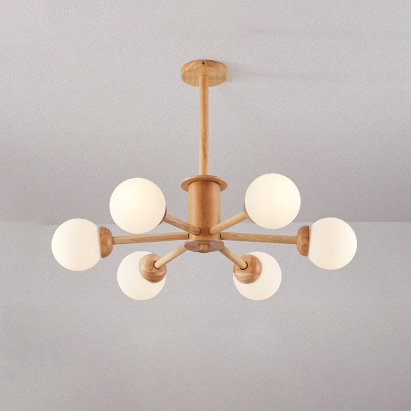 Globe Chandelier Light Fixtures Modern Multi-Head Hanging Pendant Lamps with Glass Shade